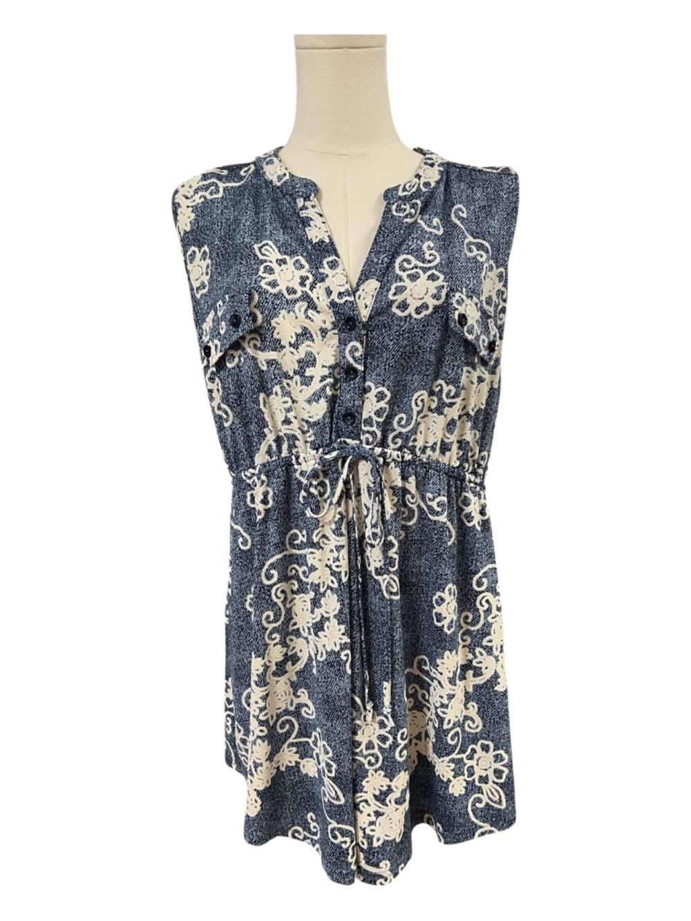 EUC Siren Lily Maternity Blue Floral Tunic Top | Size XL